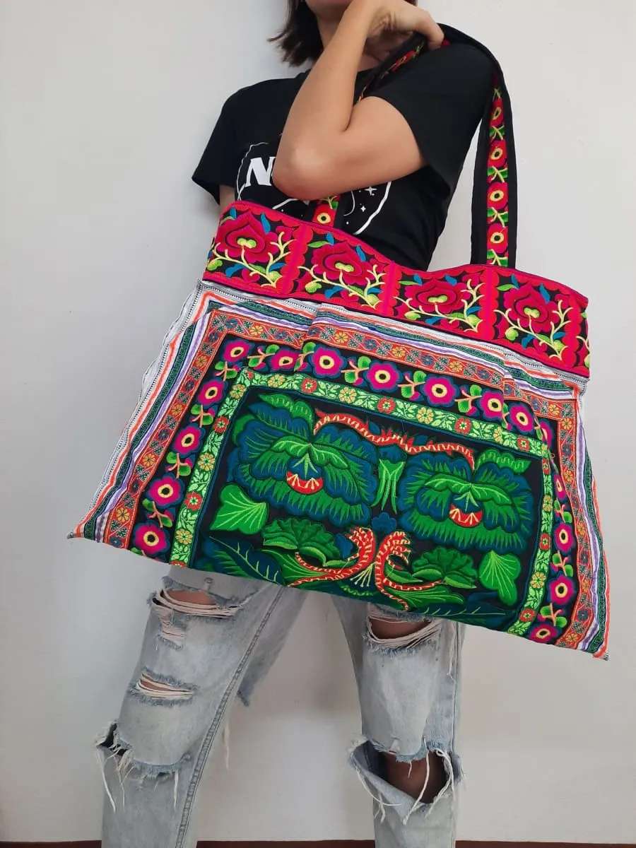 Ethnic Hobo Boho Asian Embroidered Thai Tote Shoulder Shoppers Hmong HandBag