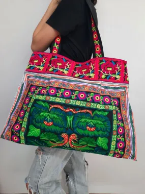 Ethnic Hobo Boho Asian Embroidered Thai Tote Shoulder Shoppers Hmong HandBag