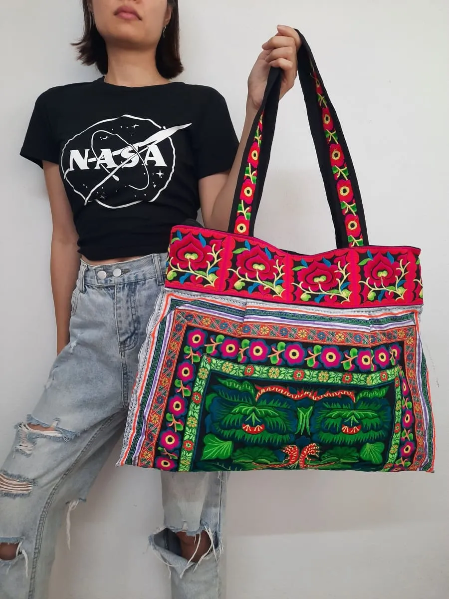 Ethnic Hobo Boho Asian Embroidered Thai Tote Shoulder Shoppers Hmong HandBag