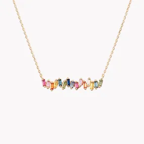 Fireworks Rainbow Sapphire Bar Pendant