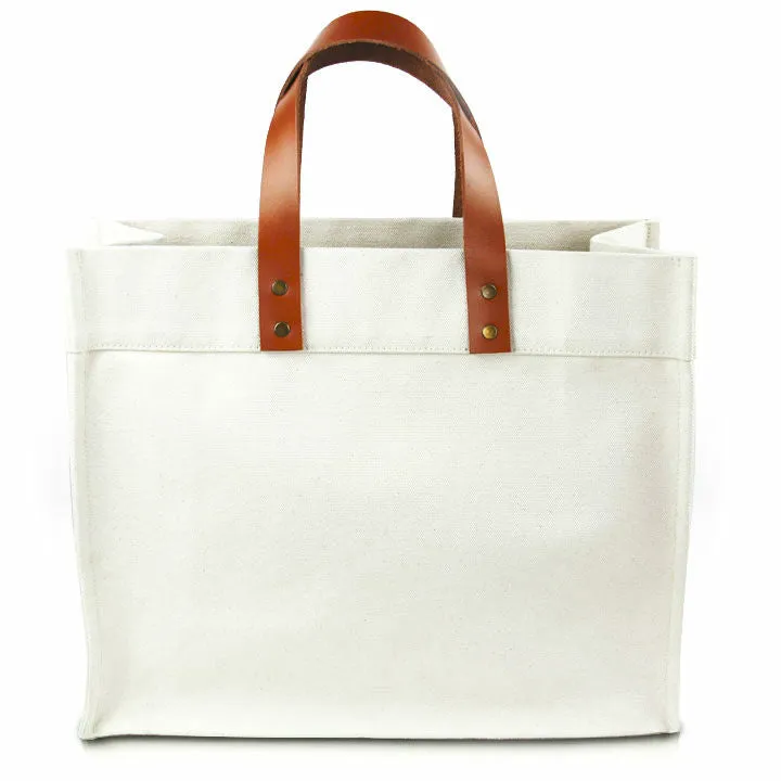 Fulham Canvas Tote Bag With Leather Straps