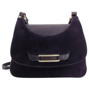 Gucci Vintage circa 1970's Purple Suede Shoulder Bag