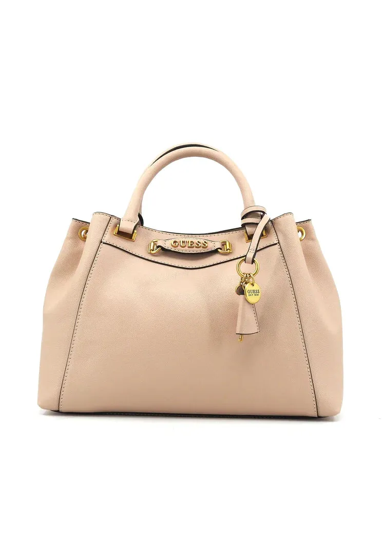 GUESS Emera Satchel Bag Light Beige