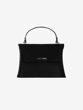 Ivy MIRUM Leather Vegan Handle Bag |  Black & Silver