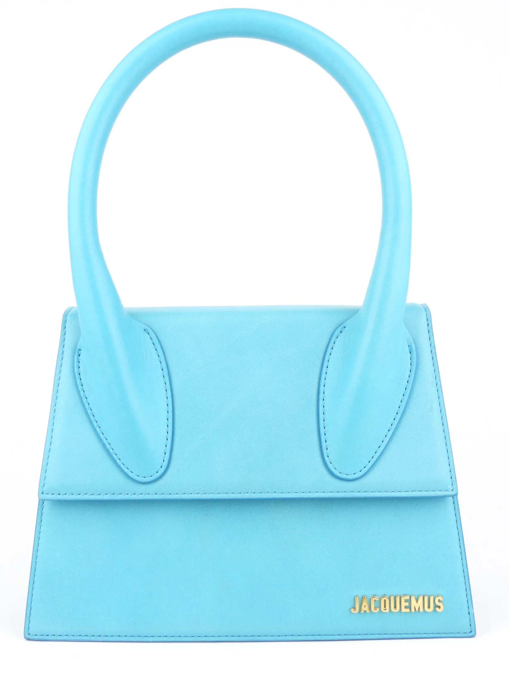 Jacquemus Blue Leather Le Grand Chiquito Large Signature Two Way Handbag