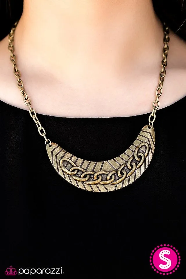 Keep It Under Lock Brass-Necklace