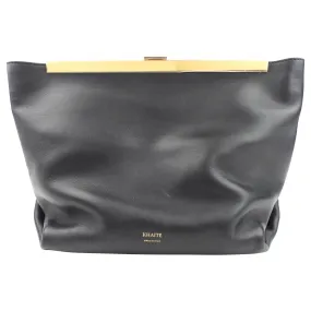 Khaite Black Leather Augusta Crossbody Shoulder Bag