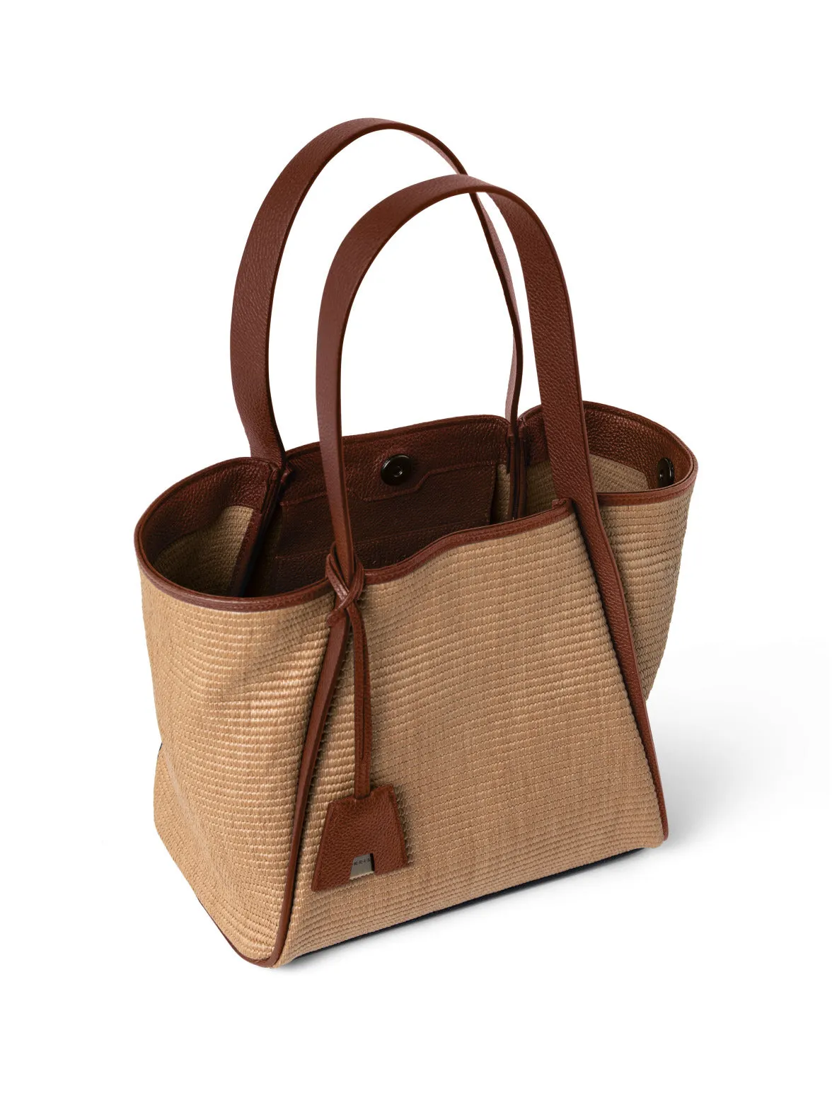 Kleine Alex-Handtasche aus Raffia-Bast-Gewebe