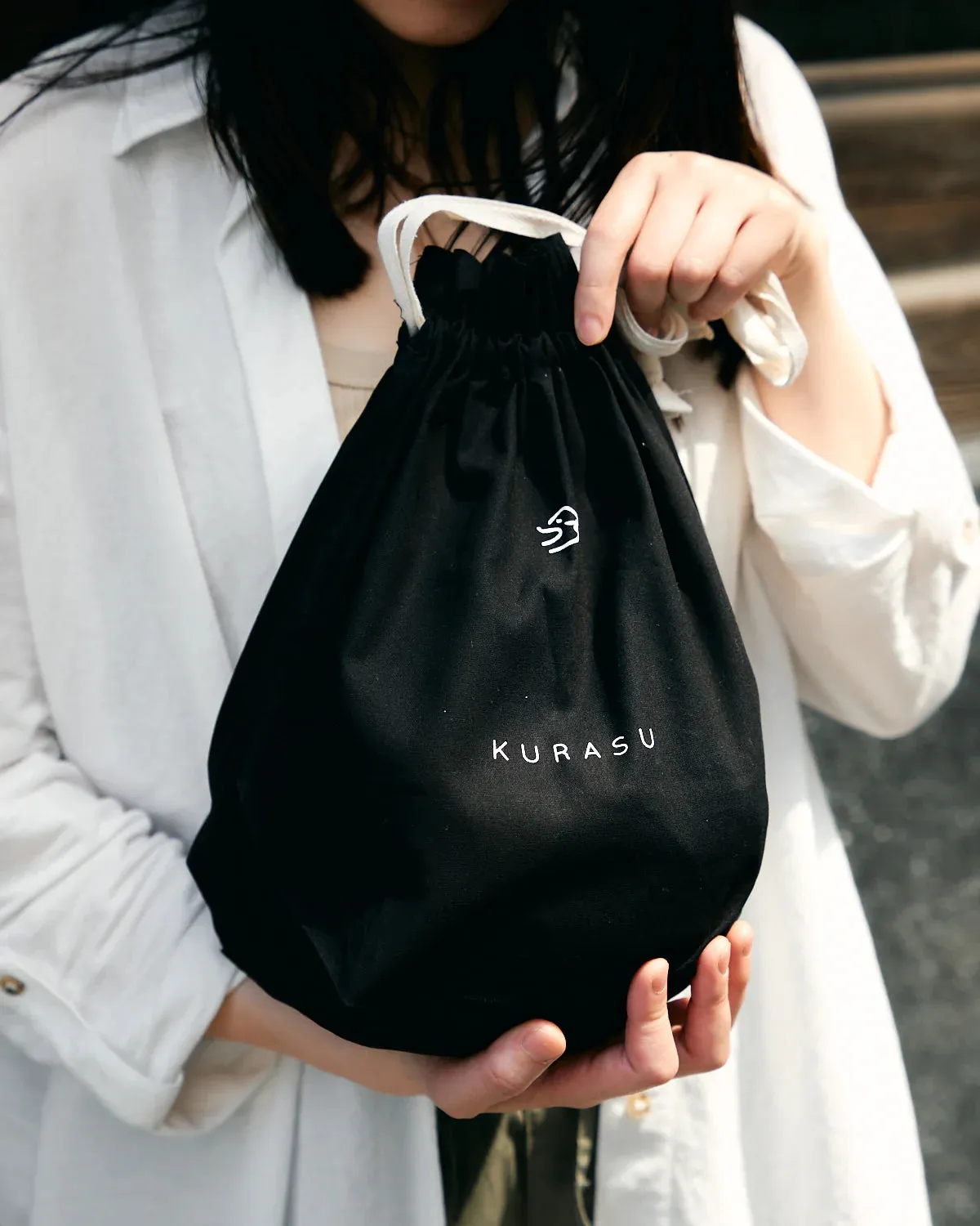 Kurasu Original Design "Kinchaku" Drawstring Pouch