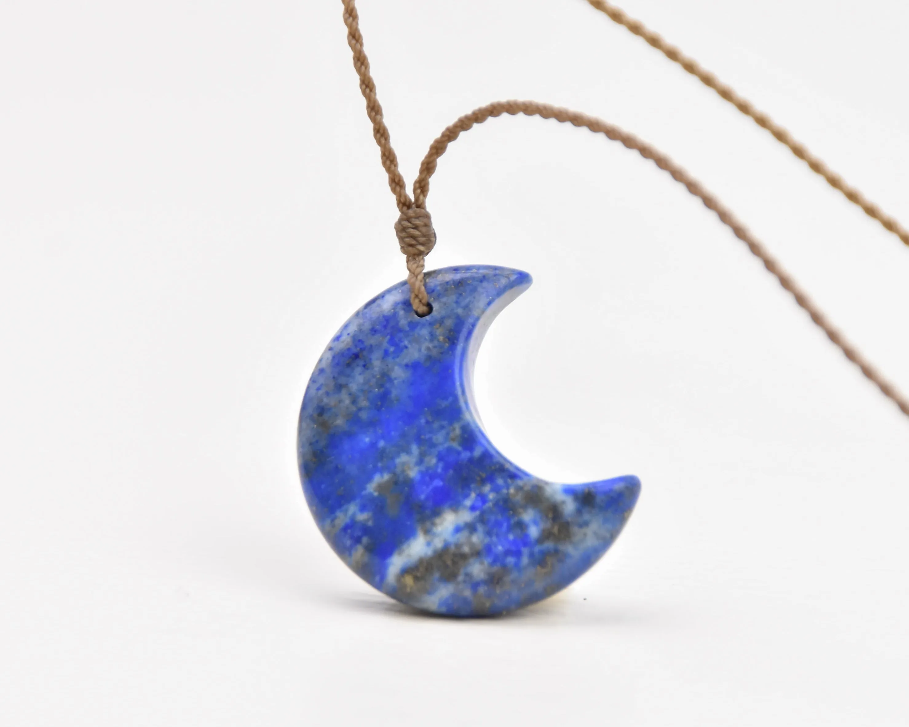 Lapis Lazuli - Stone Crescent Necklace