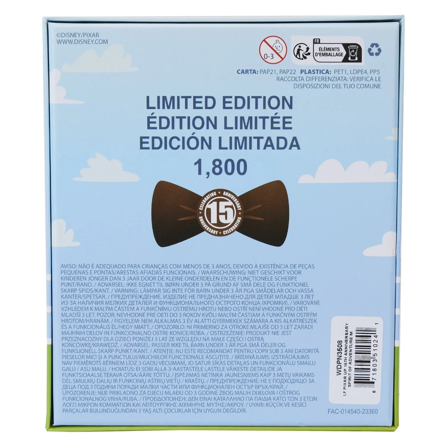 Loungefly Pixar Up 15th Anniversary Spirit of Adventure Moving 3 Collector Box Pin - Preorder