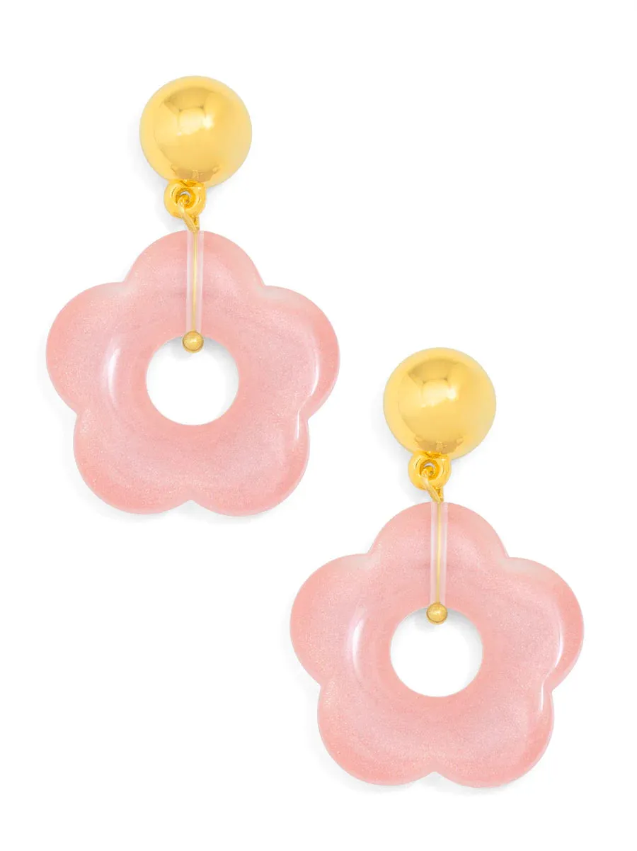 Lucite Flower Drop  Earring - (5 colors)