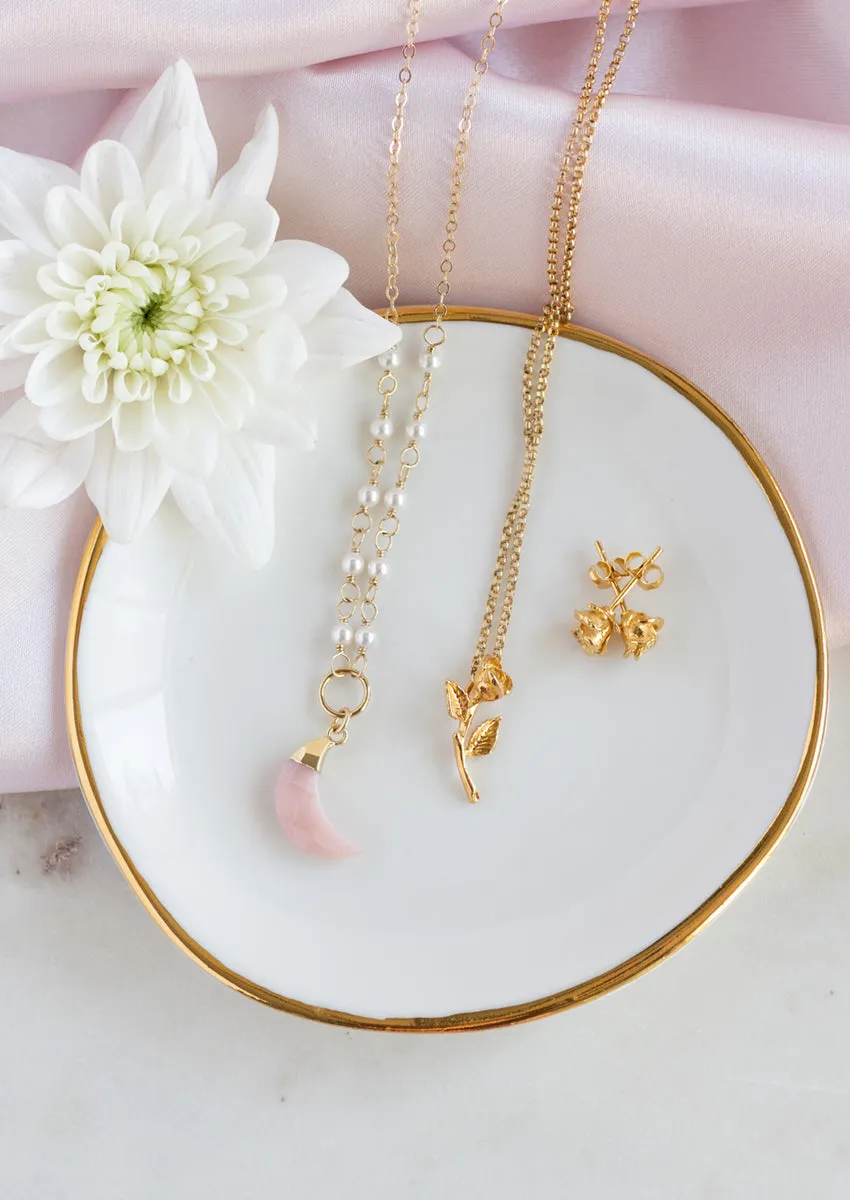 Luna Pink Opal Gold Necklace