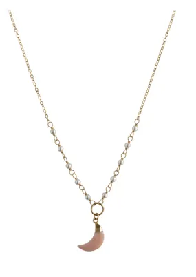 Luna Pink Opal Gold Necklace