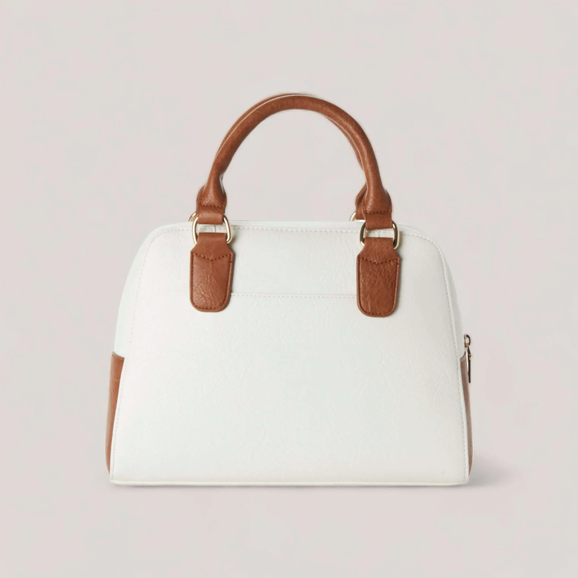 MADELYN | White-Camel Classic Satchel