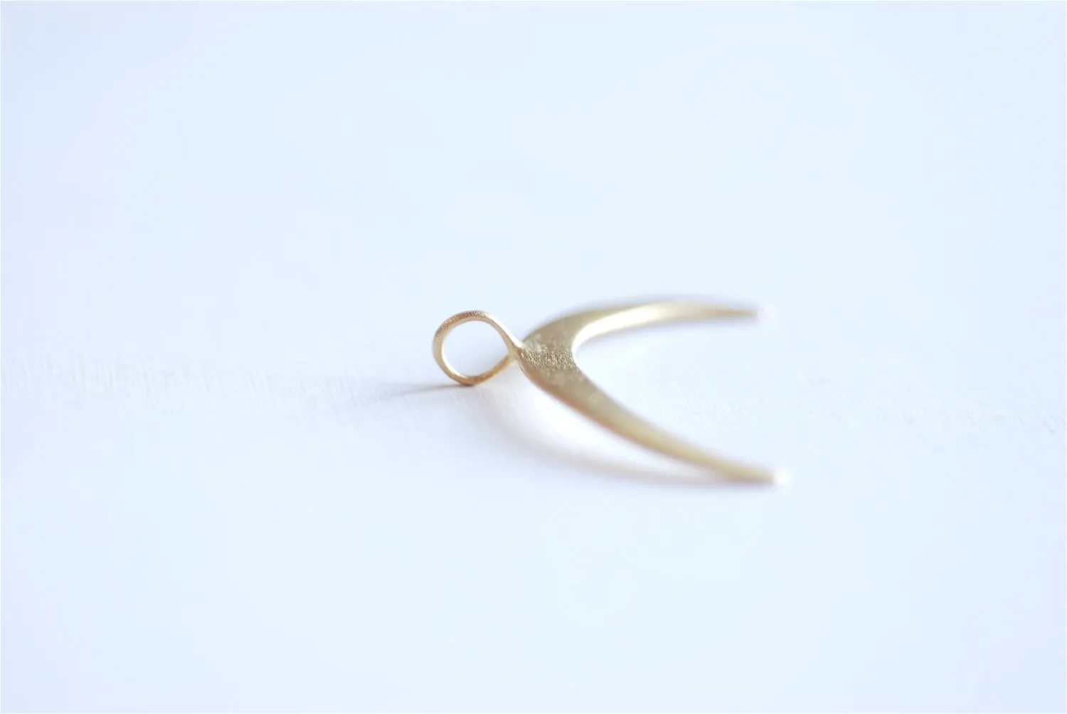 Matte Vermeil Wholesale Gold Crescent Moon Charm Pendant, 18k gold plated over Sterling Silver moon, Half Moon Charm, Gold Double Horn Pendant, 224