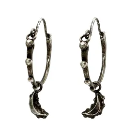 MOON RIVETED Midi Hoops - Silver