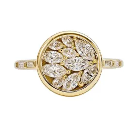 ORDER ONLY: Circular Cluster Marquise Diamond Petal Ring