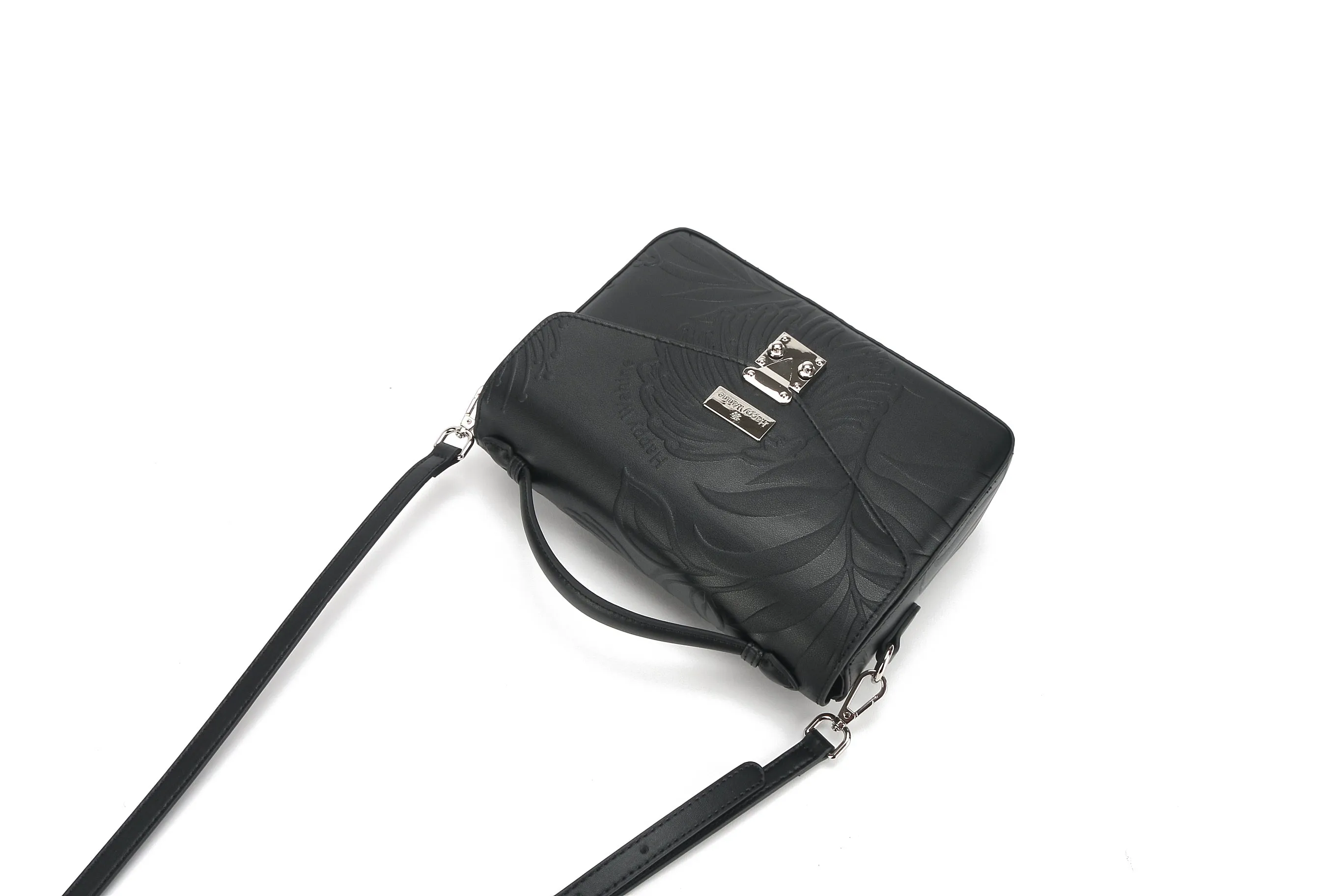 Satchel Alice Lehua Embossed Black