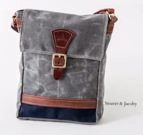 Satchel - Charcoal Gray and Navy