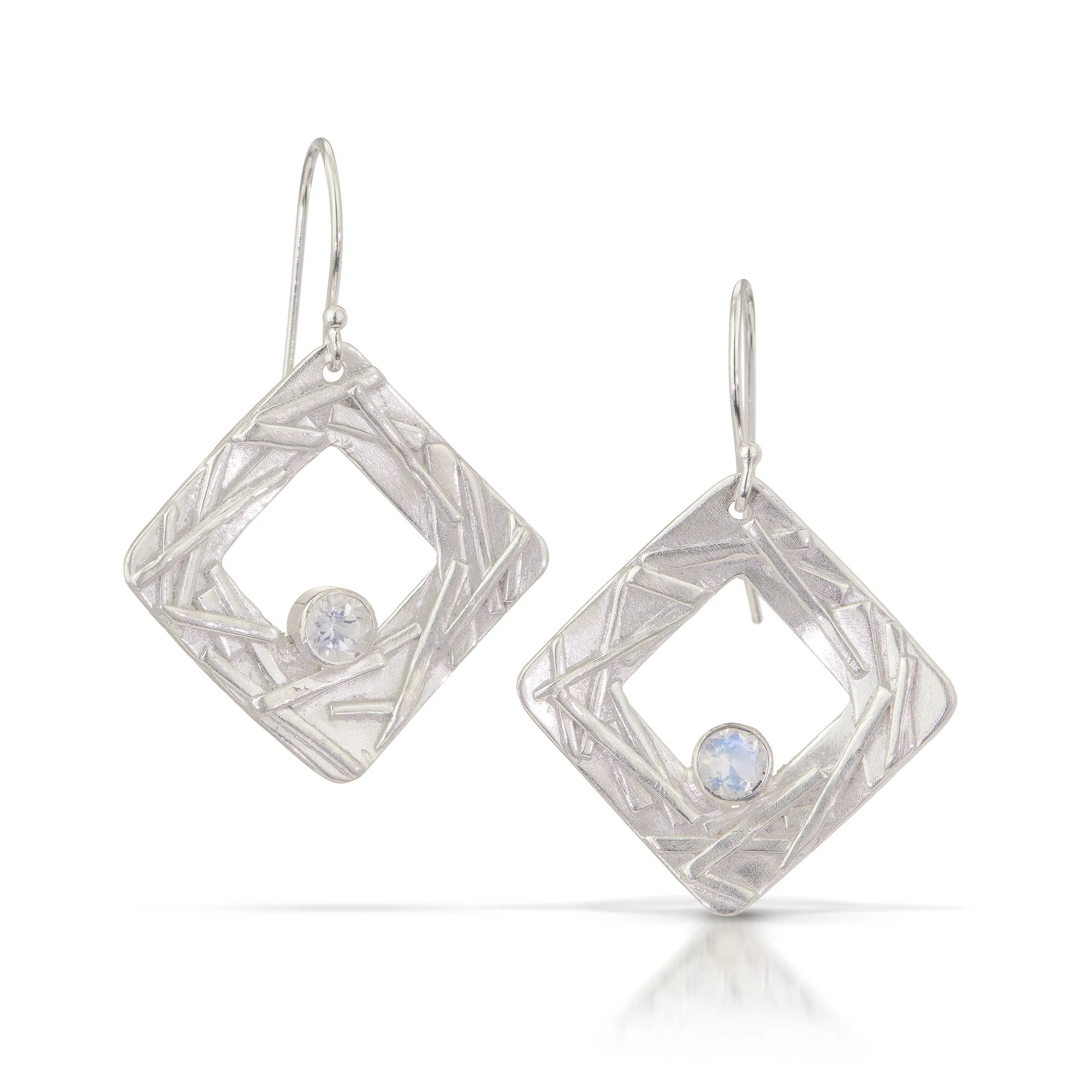 Shimmer Square Washer Earrings