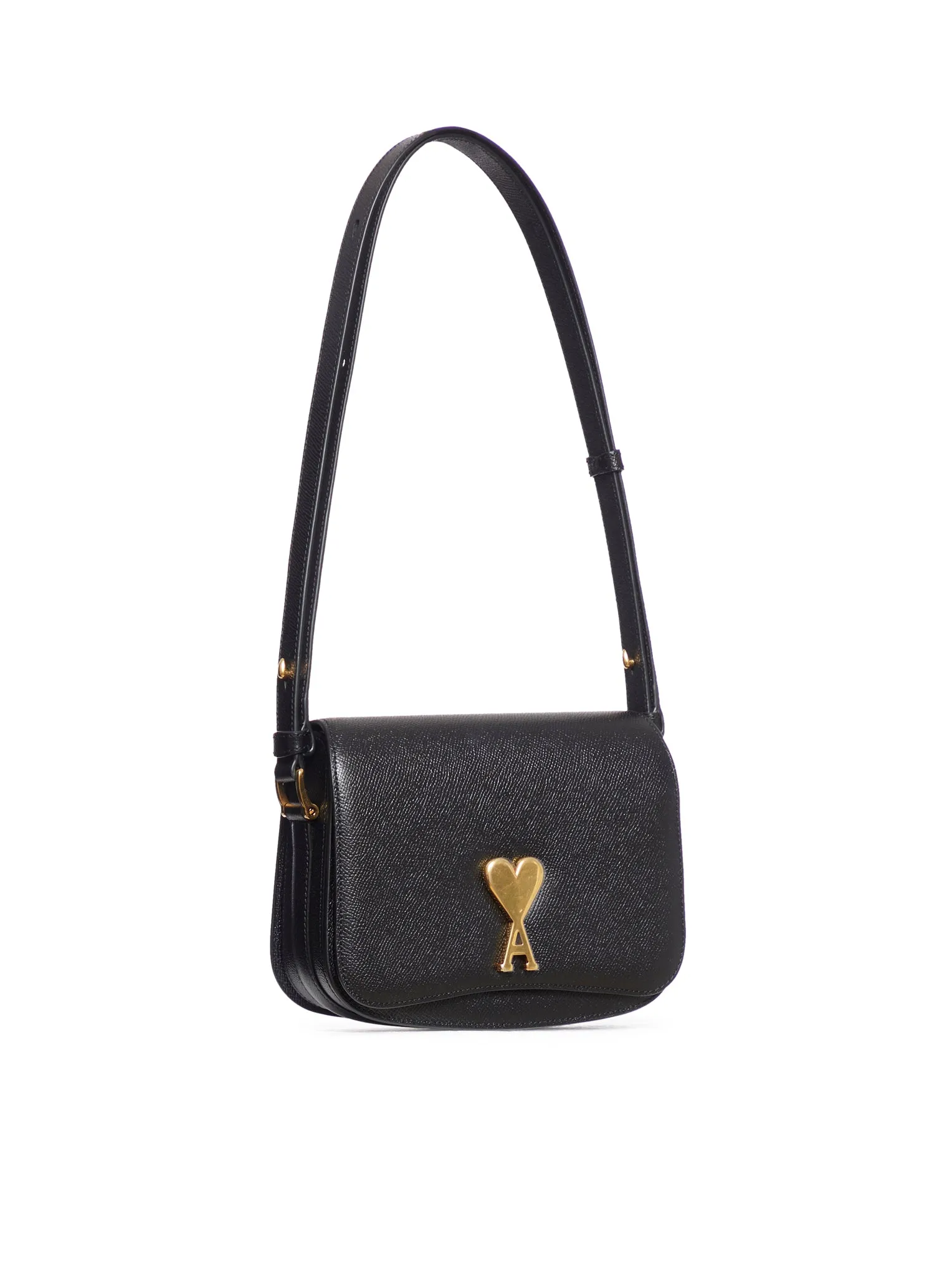 Shoulder bag in black calfskin