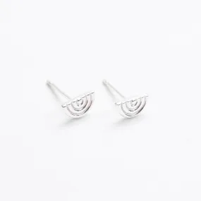 Silver Rainbow Shaped Studs