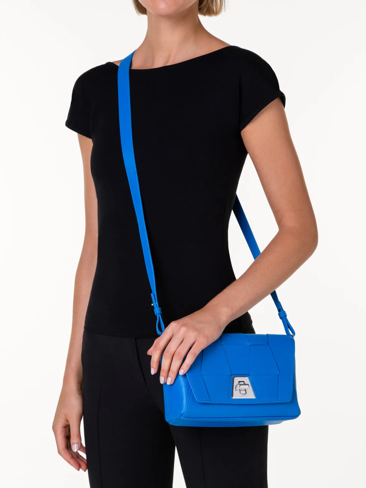 Small Anouk Day Bag aus geflochtenen Ledertrapezen