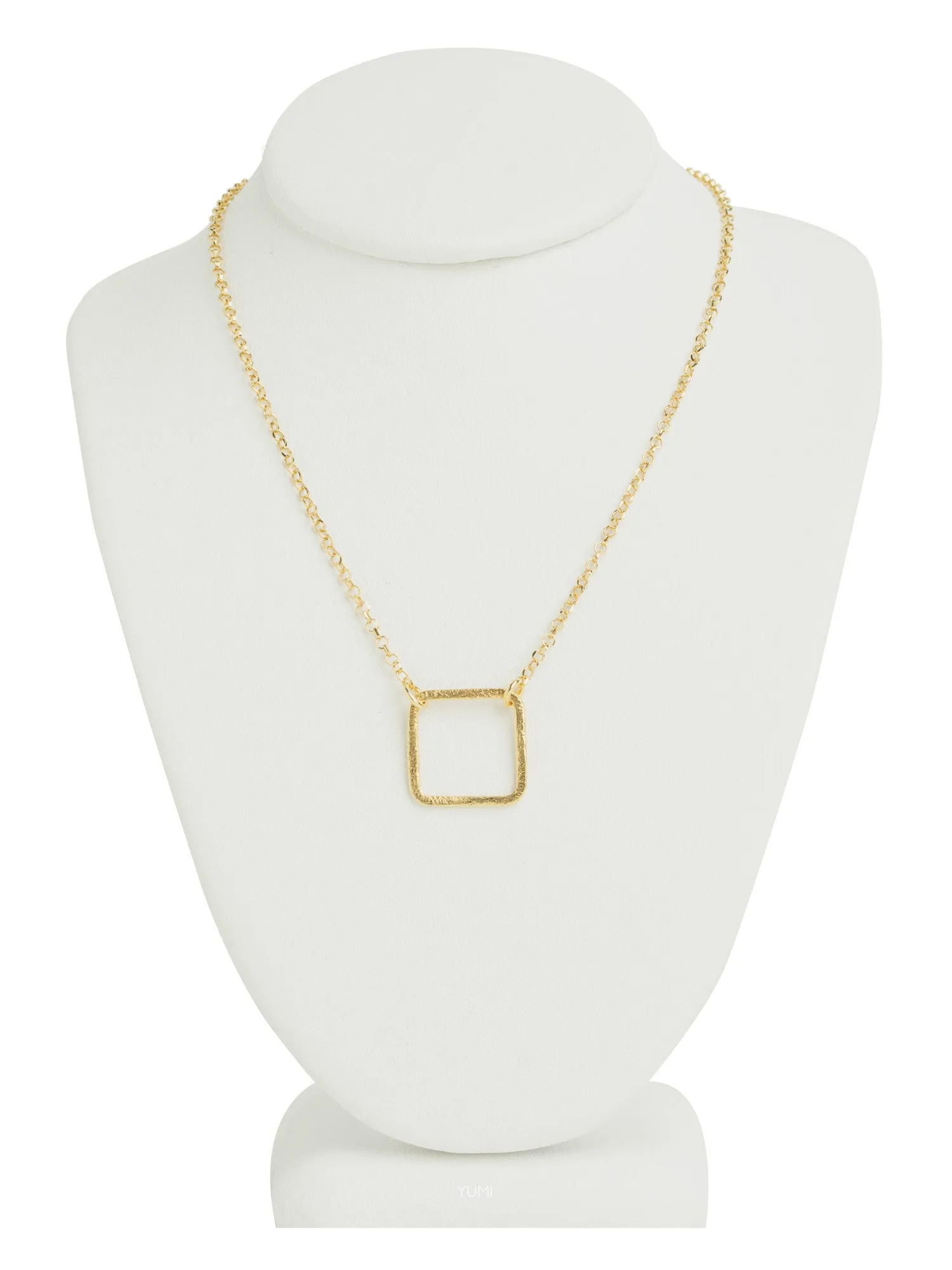 Small Gold Square Necklace