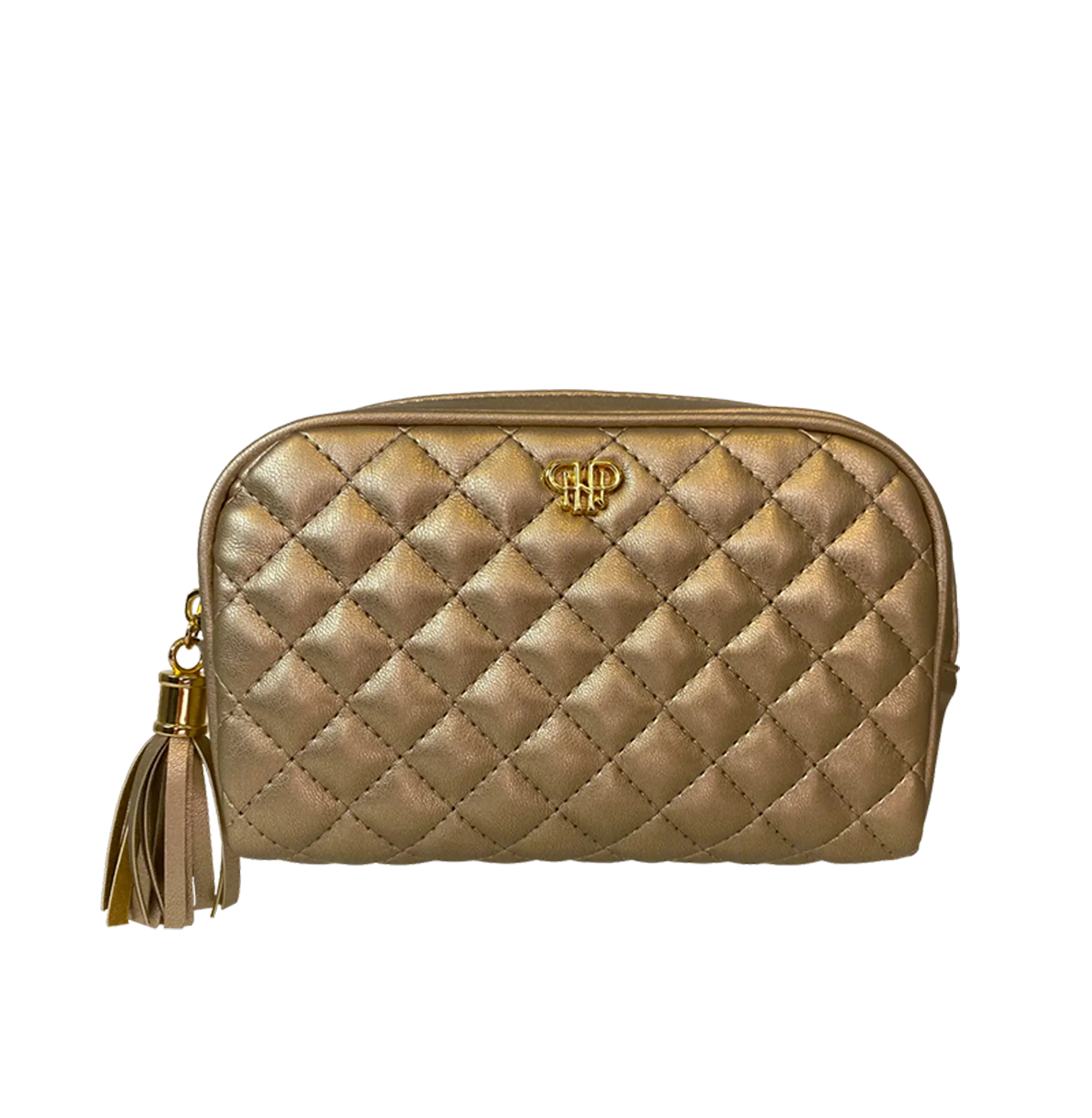 Small Makeup Bag - Gold Quilted