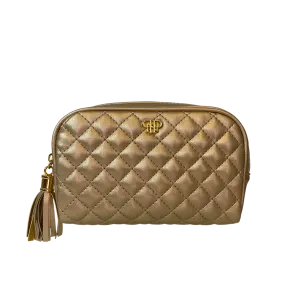 Small Makeup Bag - Gold Quilted