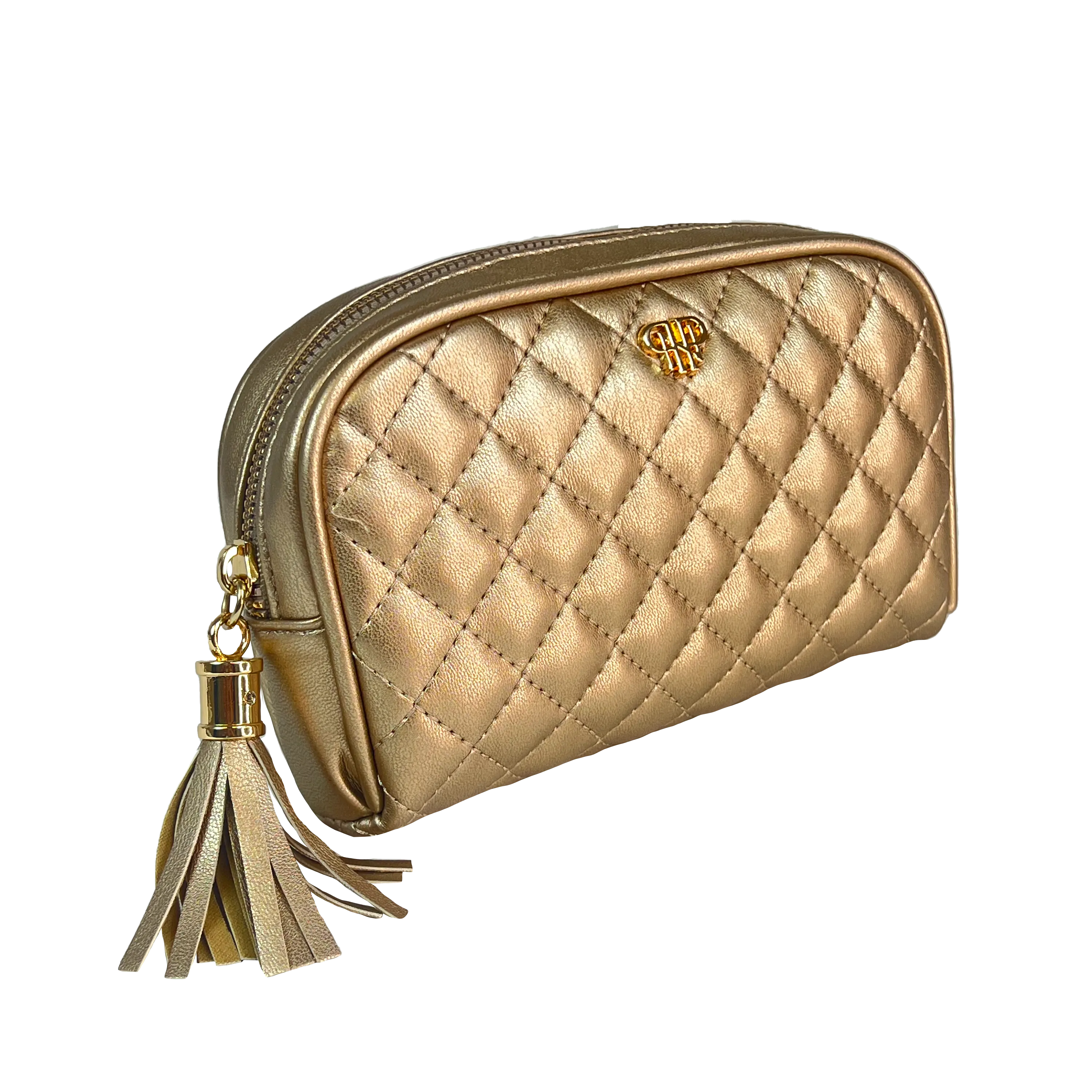 Small Makeup Bag - Gold Quilted