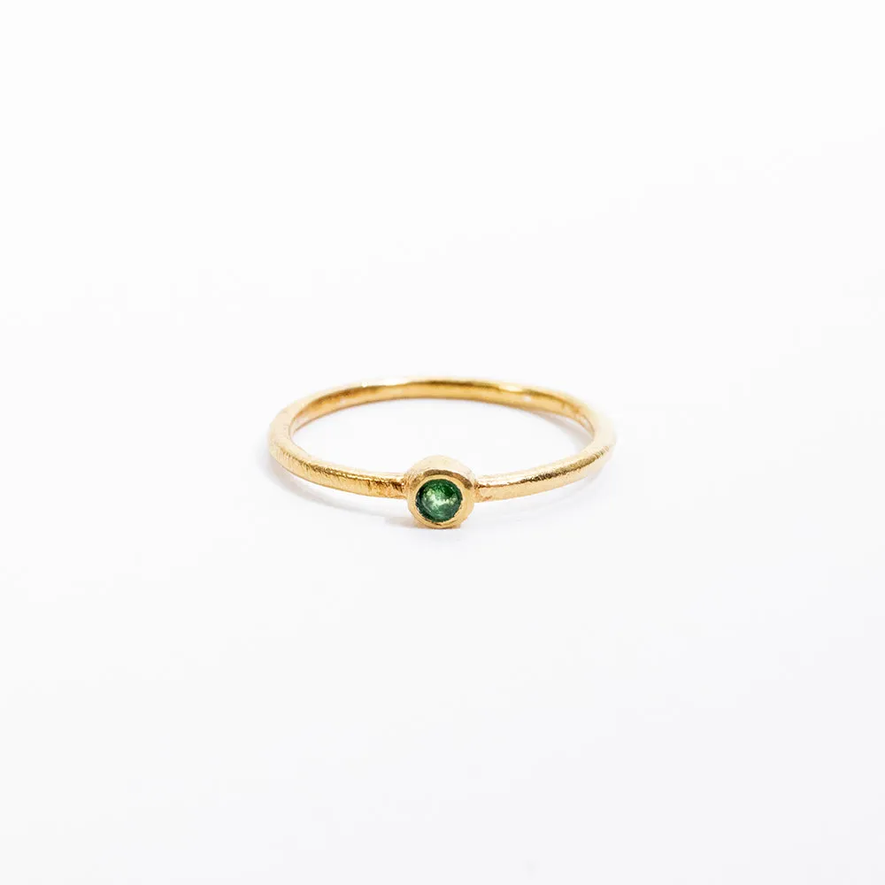 Small Round Peridot Gold Plated Ring