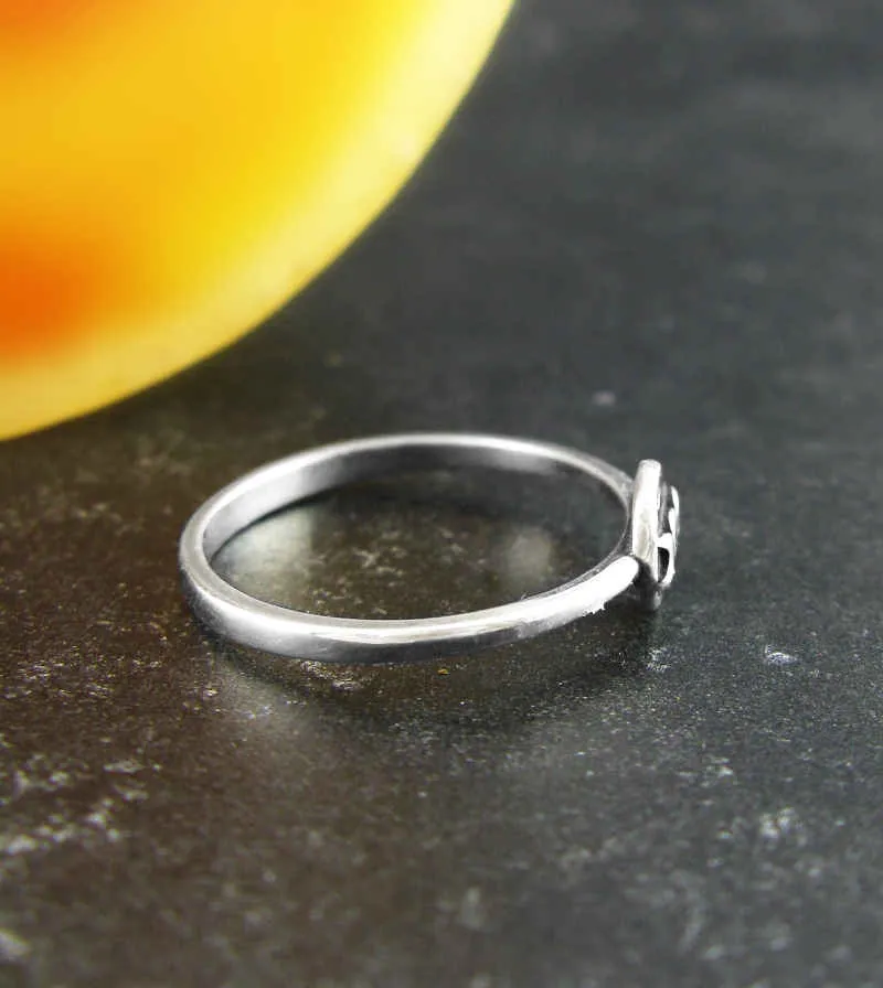 Small Round Triple Moon Symbol Ring