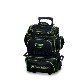 Storm Rolling Thunder 4 Ball Roller Checkered Bowling Bag Black/Lime