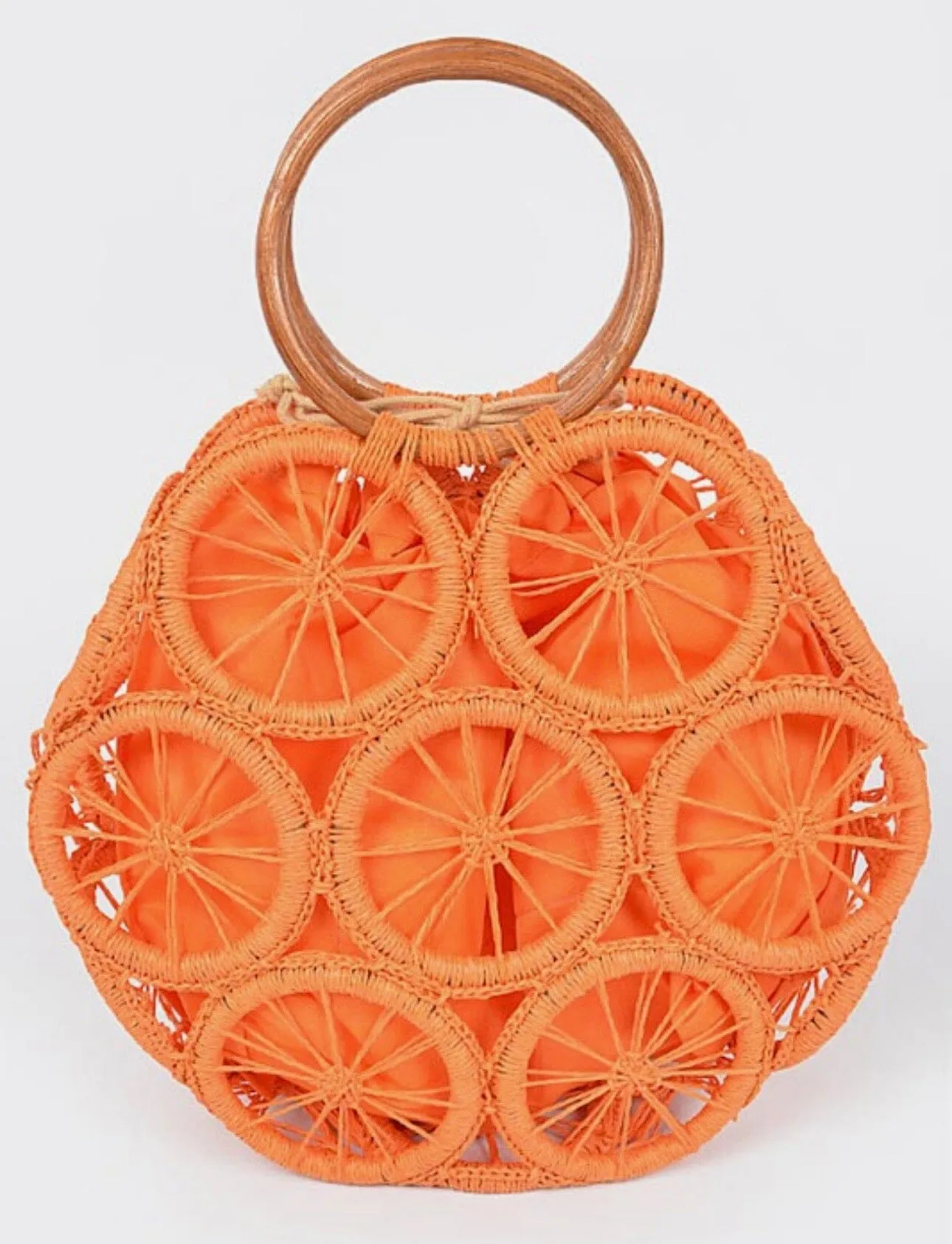 Straw Round Tote Bag