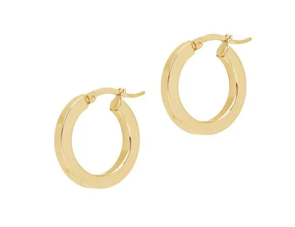 Structured Hoop Earrings- Silver