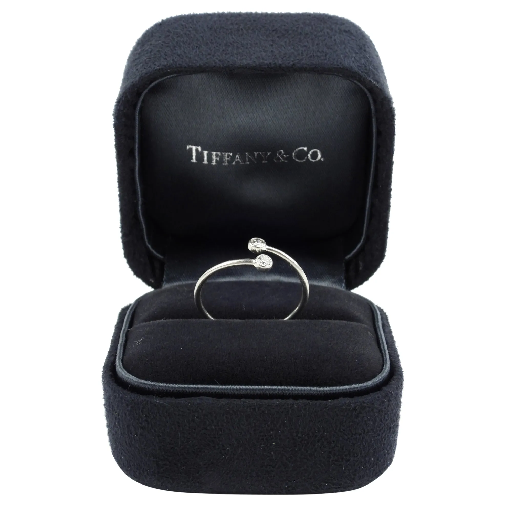 Tiffany and Co Elsa Peretti Platinum Diamond Hoop Ring - 6