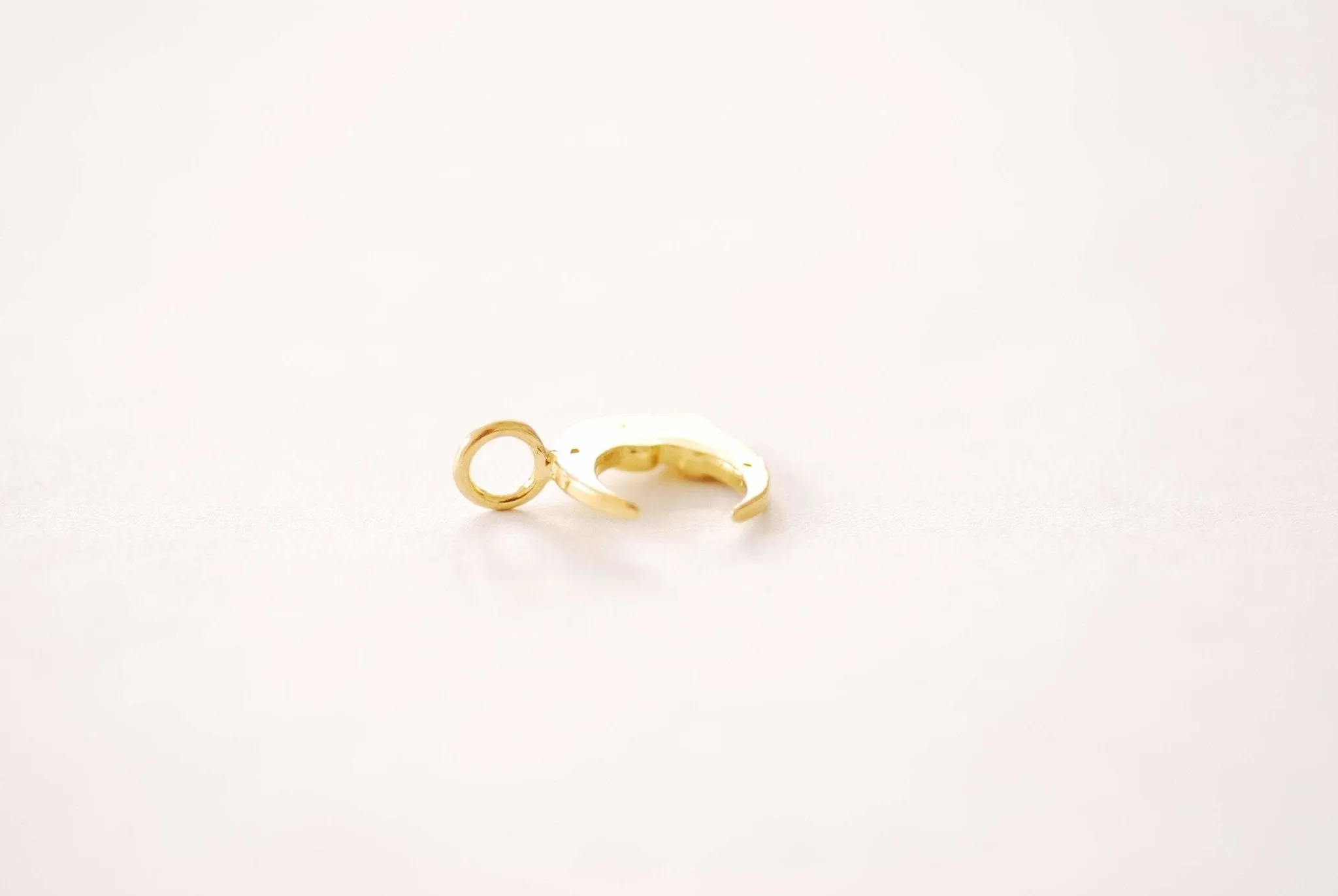 Vermeil Gold or Sterling Silver Crescent Moon Snake Charm - 18k gold plated Crescent Moon Star Snake Celestial Astrology Charm, 544