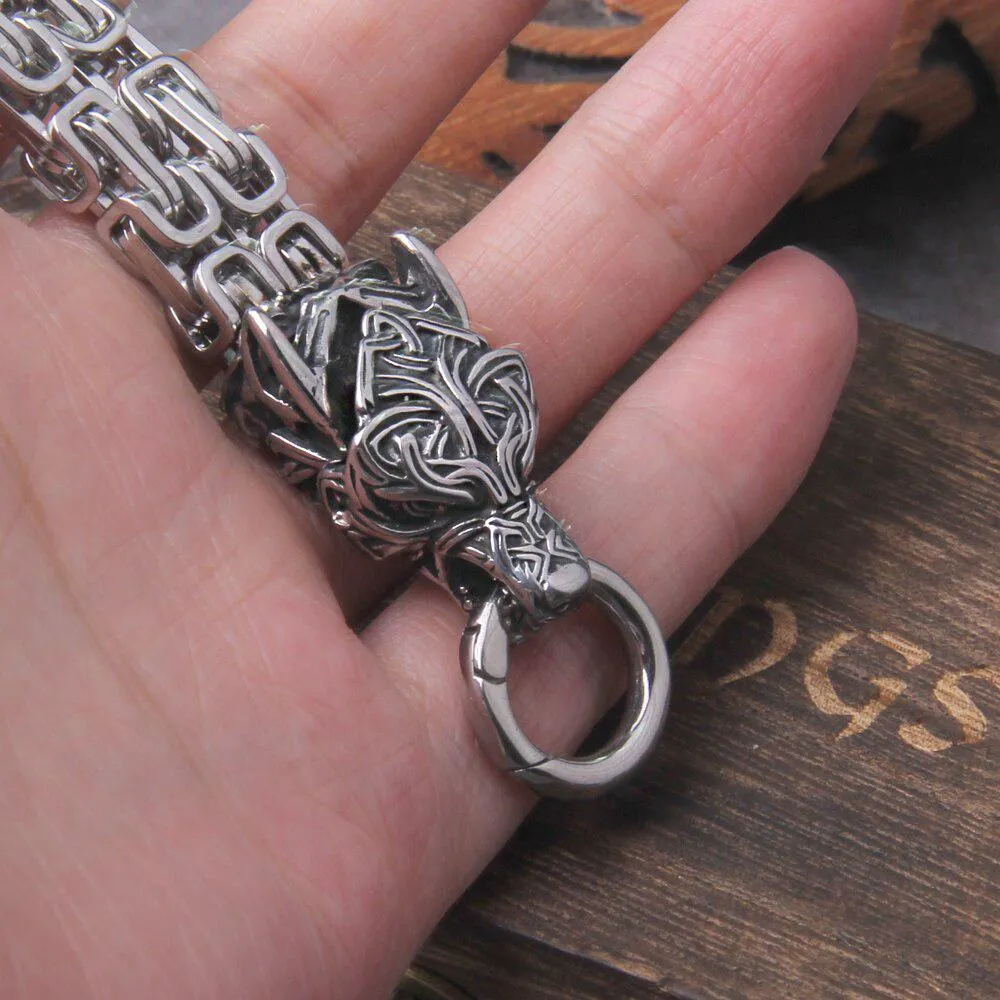 Viking Necklace Fenrir & Thor hammer