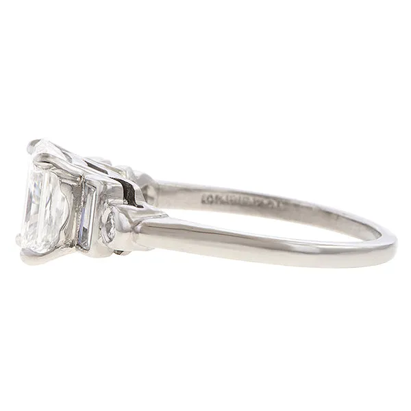 Vintage Rectangular Brilliant Engagement Ring, 2.16ct.