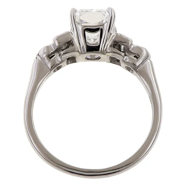 Vintage Rectangular Brilliant Engagement Ring, 2.16ct.