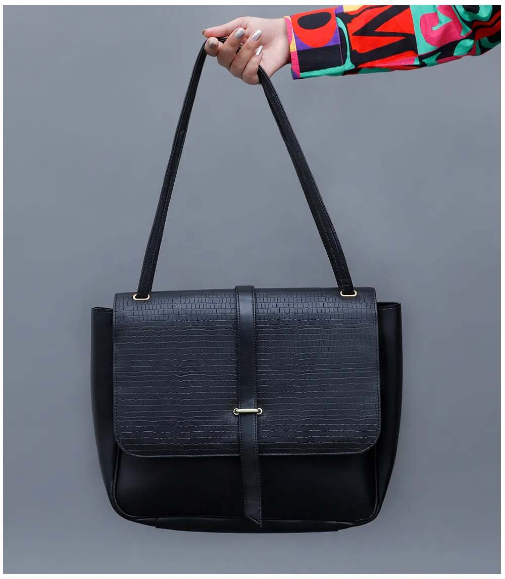 WB2288-BLACK-Women Shoulder Bag