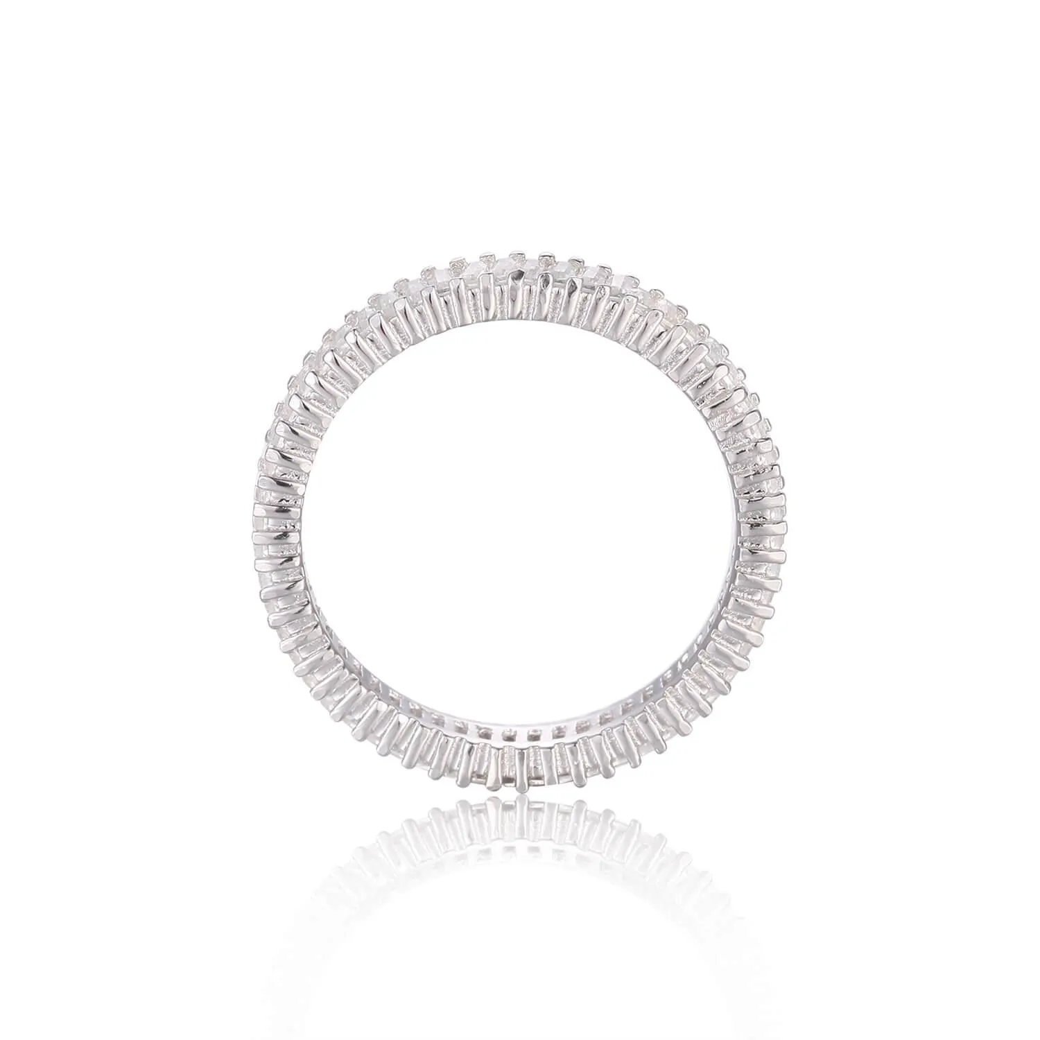 White Topaz Veritcal Baguette Eternity Ring