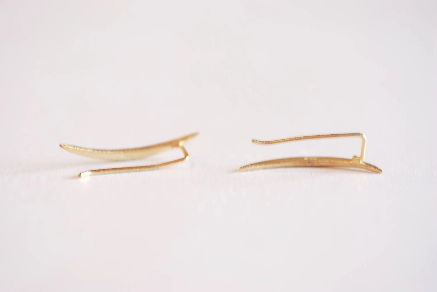 Wholesale Matte Gold Crescent Moon Ear Climbers- Moon Earrings, Ear Crawlers, Ear Climbers, Moon Ear Pin, Moon Ear Cuff, Moon Ear Crawler Earrings